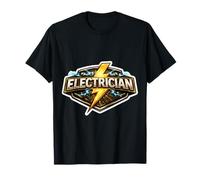 Electrician Badge Bolt Lightning Electrical Wiring Sparks T-Shirt
