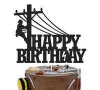 Electrician Birthday Cake Topper for Boy Man Celebrate Power Lineman Repairman Tools Birthday Party Cake Decoration