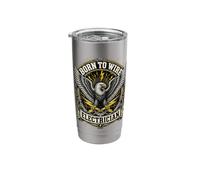 Electrician Born to Wire Eagle Lightening ElectricTradesman Stainless Steel Insulated Tumbler