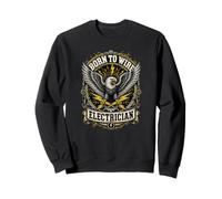 Electrician Born To Wire Eagle Lightening ElectricTradesman Sweatshirt