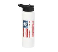 Electrician Climbing Pole American Flag Stainless Steel Insulated Water Bottle