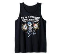 Electrician Dancing Skeleton Shut The Main Breaker Off Funny Tank Top
