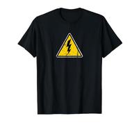 Electrician Danger Sign Distressed Funny Value Graphic T-Shirt, Men, Black, XL