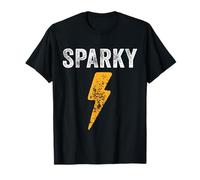 Electrician Funny Sparky Nickname Lightning Bolt Distressed T-Shirt