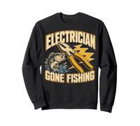 Electrician Gone Fishing Bass Angling Humor Sweatshirt