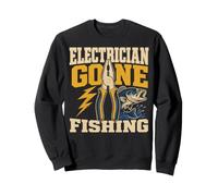 Electrician Gone Fishing Bass Angling Humor Sweatshirt