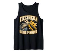 Electrician Gone Fishing Bass Angling Humor Tank Top