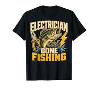 Electrician Gone Fishing Bass Angling Humor Value Graphic T-Shirt