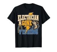 Electrician Gone Fishing Bass Angling Humor Value Graphic T-Shirt