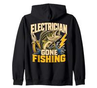 Electrician Gone Fishing Bass Angling Humor Zip Hoodie