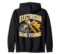 Electrician Gone Fishing Bass Angling Humor Zip Hoodie