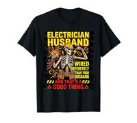 Electrician Husband Wired Differently Funny Trades T-Shirt