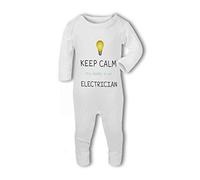 Electrician - Keep Calm My Daddy is a Funny - Baby Romper Suit, New Born