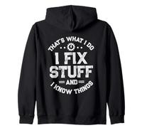 Electrician Quote I Fix Stuff, Vintage Distressed Zip Hoodie
