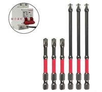 Electrician Screwdriver Bit Set, 6Pcs Magnetic Slotted Cross FPH2 for Phillips Bits 65mm 110mm Alloy Steel for Circuit Breaker Socket Panel Repair