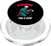 Electrician Strippin for A Livin Retro Skeleton Vintage PopSockets PopGrip for MagSafe