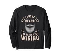 Electrician The Longer The Beard The Better The Wiring Men Long Sleeve T-Shirt