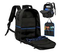 Electrician Tool Backpack - 39.9cm, Hard Bottom Storage Pack - With Multiple Pockets Work Tool Backpack - For Technician, Construction, Electrician, Plumber, Home Improvement, Industrial