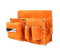 Electrician Tool Bag - Cowhide Utility Pouch, Portable Carrier, Workshop Organizer | Heavy Duty Leather Design, Efficient Pocket Organization, Ideal Automotive Fishing Construction Outdoor Trade Use