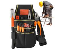 Electrician Tool Bag - Waist Tool Pouch Belt with Multilayer Organizer, Adjustable and Compact for Industrial, Automotive, Construction, Warehouse, Gardening Work, Keeps Tools Accessible & Secure
