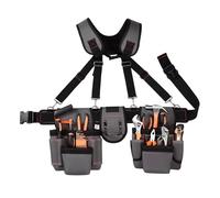 Electrician Tool Belt Adjustable Suspenders Pouches Organizers for Carpenters Construction Workers and Gardeners Large Pouch