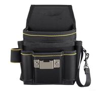 Electrician Tool Belt Bag Heavy Duty Oxford Waist Pouch Multi Pocket Organizer for Hand Tools Small Parts Storage Red 15x5x22cm
