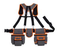 Electrician Tool Belt - Detachable with 2 Magnetic Pouches - Heavy Duty Tool Belt with 18 Pockets,for Electric Wiring Framing Construction Carpentry Roofing Gardening Mechanic