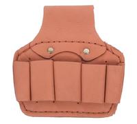 Electrician Tool Belt Pouch Brown Fake Leather Holder | Multi Pocket Organiser, Lightweight Waist Carry, Refined Finish, Compatible with Work Tools and Maintenance Tasks