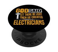 Electrician Vintage God Said Let There Be Light The He PopSockets Adhesive PopGrip