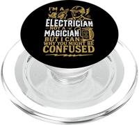 Electrician Vintage Retro I'm A Electrician Not A Magician PopSockets PopGrip for MagSafe