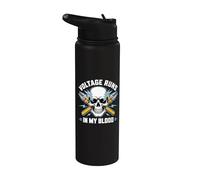 Electrician Voltage Runs in My Blood Skull Stainless Steel Insulated Water Bottle