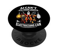 Electrician Vs. AI Electrical Engineer Cannot Replace Humor PopSockets Adhesive PopGrip