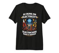 Electrician Vs. AI Electrical Engineer Cannot Replace Humor Premium T-Shirt