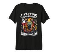 Electrician Vs. AI Electrical Engineer Cannot Replace Humor Premium T-Shirt