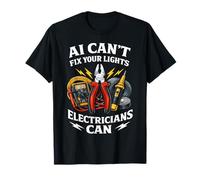Electrician Vs. AI Electrical Engineer Cannot Replace Humor T-Shirt