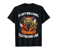 Electrician Vs. AI Electrical Engineer Cannot Replace Humor T-Shirt