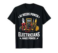 Electrician Vs. AI Electrical Engineer Cannot Replace Humor T-Shirt