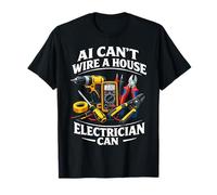 Electrician Vs. AI Electrical Engineer Cannot Replace Humor T-Shirt