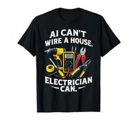 Electrician Vs. AI Electrical Engineer Cannot Replace Humor T-Shirt