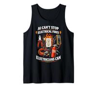 Electrician Vs. AI Electrical Engineer Cannot Replace Humor Tank Top