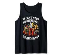 Electrician Vs. AI Electrical Engineer Cannot Replace Humor Tank Top