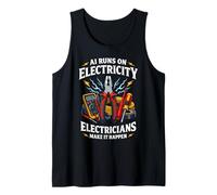 Electrician Vs. AI Electrical Engineer Cannot Replace Humor Tank Top