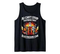 Electrician Vs. AI Electrical Engineer Cannot Replace Humor Tank Top
