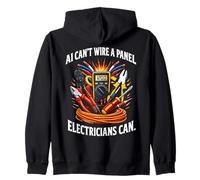 Electrician Vs. AI Electrical Engineer Cannot Replace Humor Zip Hoodie