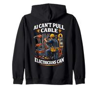 Electrician Vs. AI Electrical Engineer Cannot Replace Humor Zip Hoodie