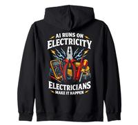 Electrician Vs. AI Electrical Engineer Cannot Replace Humor Zip Hoodie