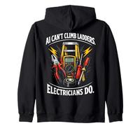 Electrician Vs. AI Electrical Engineer Cannot Replace Humor Zip Hoodie