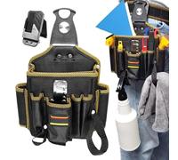 Electrician Waist Bag, 6.5x2.76x8.27in Duable Small Basic Mantenance Hool Bouch Belt, Multi Pocket Technician Tool Organizer Pouch, Large Capacity Carpenter Belt Holster for Tech