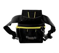 Electrician Waist Tool Bag with Adjustable Belt and Multiple Pockets, 600D Ox Fabric Waterproof and Tear Resistant Tool Pouch for Wrench, Hammer, Screwdriver and Garden Shears, Black