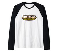 Electrician Where The Wires Hit The Road Funny Saying Joke Raglan Baseball Tee